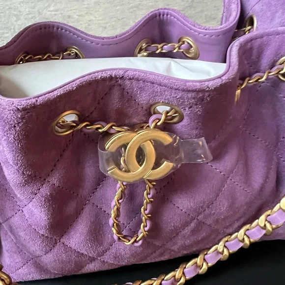Chanel mini 25 from 26c purple suede hobo bag - Picture 7 of 7